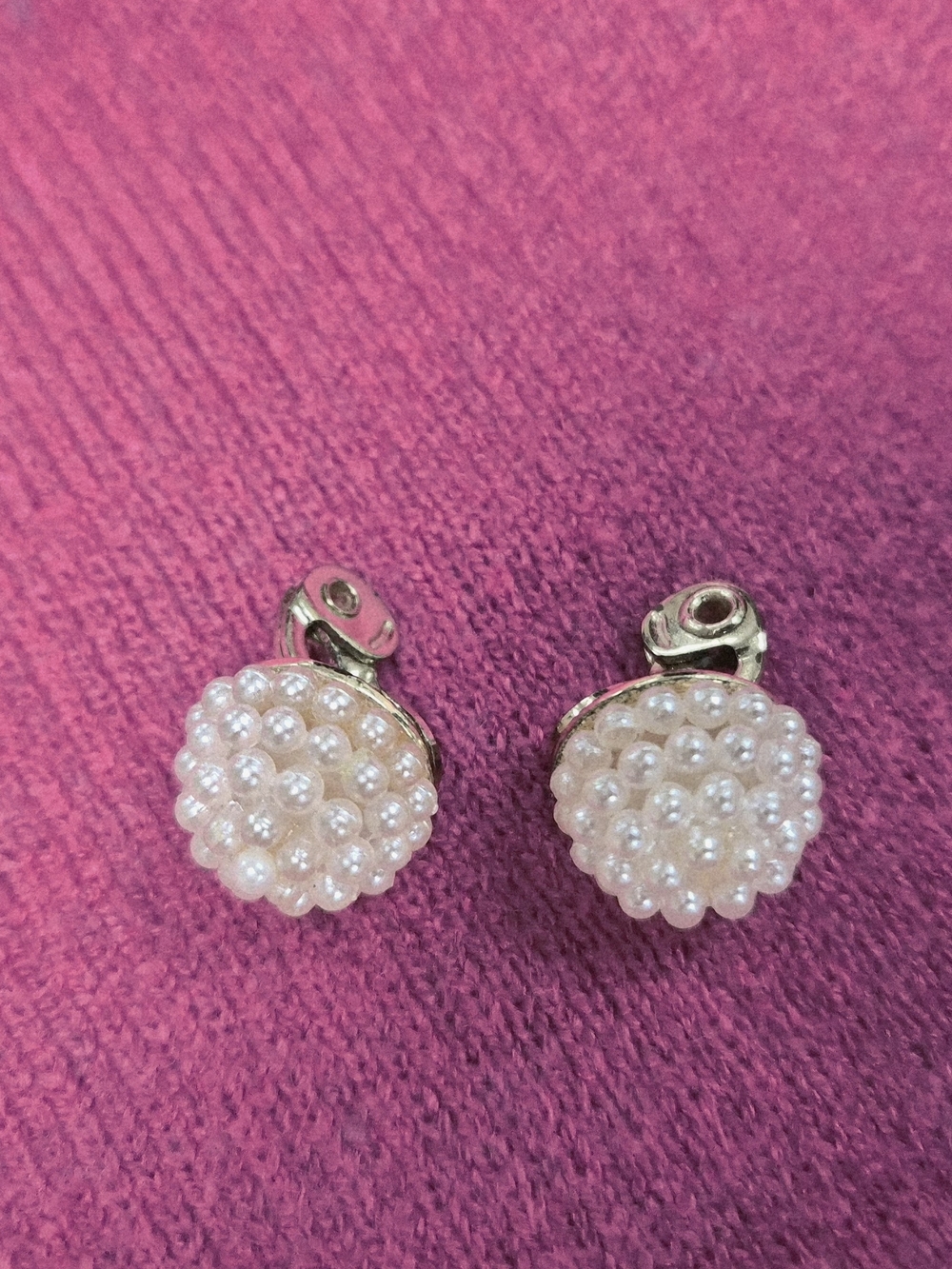 Cluster Pearl Clip-On Earrings - White